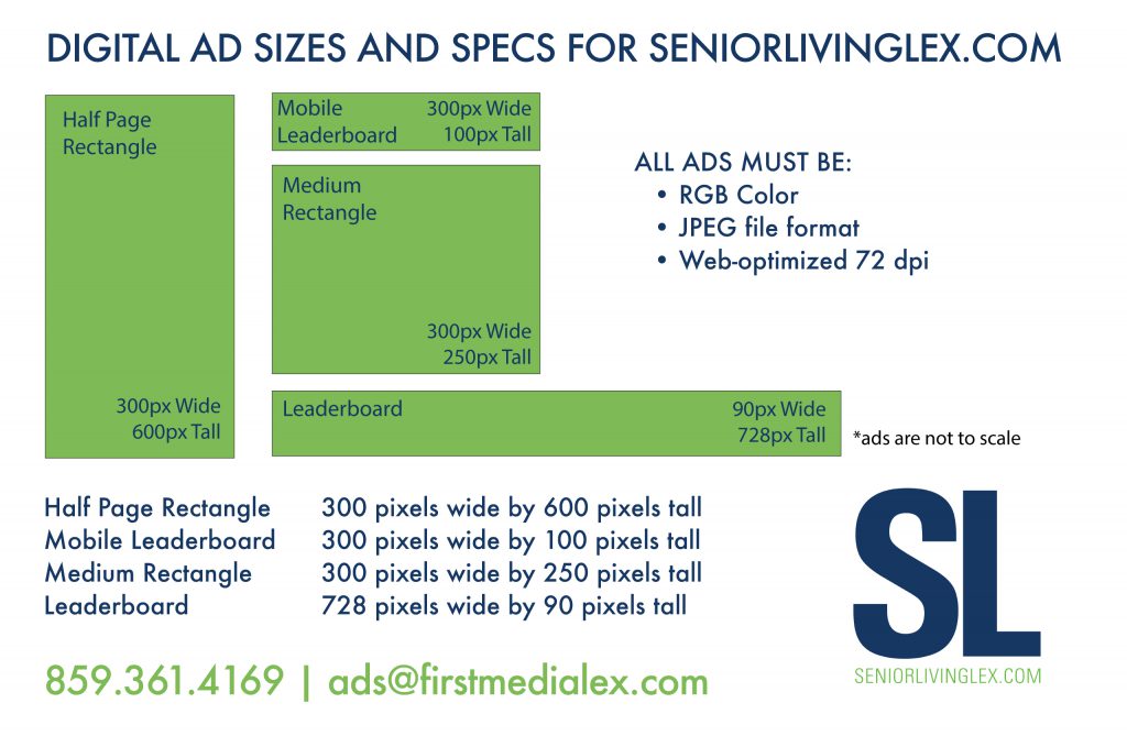 Digital ad specs for Senior Living Lexington Guide