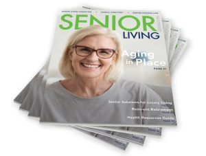 stacked magazines of senior living lexington guide